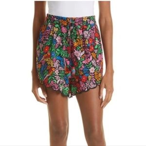 NEW Farm Rio Tropical Garden Linen Blend Shorts floral medium .